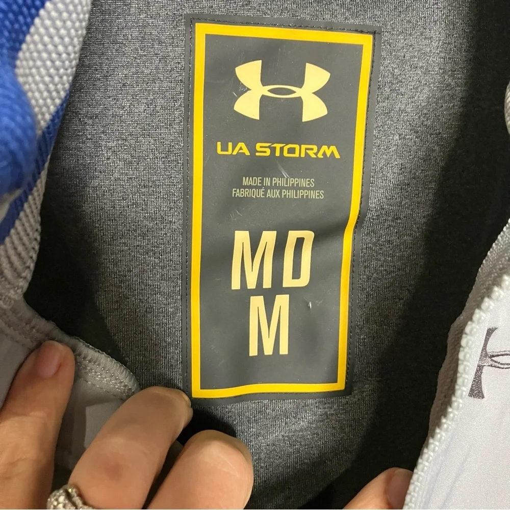 Under Armour Storm full zip jacket gray blue men’s size medium casual athleisure